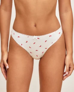 Sale Tanga en coton à otif pient Tangas