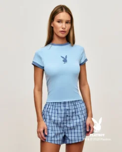 Clearance Top court en jerey avec ogo Payboy brodé Tops|Hauts De Pyjamas