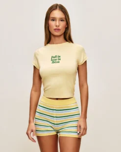 Sale T-hirt en jerey avec broderie