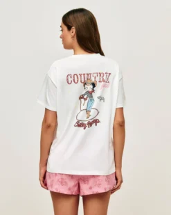 Discount T-hirt overize Betty Boop en coton Hauts De Pyjamas